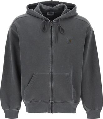 Carhartt Work in Progress Geborsteld Katoenen Hoodie - Heren - Vesten met rits - Grijs - L - Katoen - Hoodies & sweatvesten