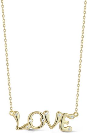 Glaze Jewelry Cubic Zirconia Love Pendant Necklace in Gold at Nordstrom Rack