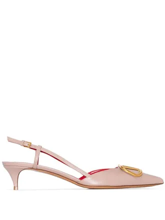 Valentino Garavani Vlogo Signature Leather Slingback Pumps-Donna