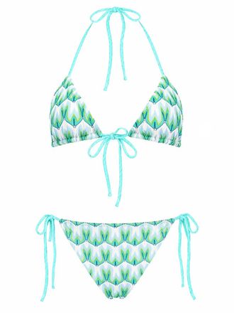 Missoni Vibrant Geometric Print Bikini Set with Light Blue Accents