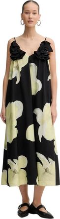 Stine Goya Patroon Maxi Jurk - Dames - Maxi kleedjes - Zwart - L - Polyester - Kleedjes