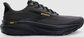 Brooks Mens Ghost 17 Running Shoes In 059 Ebony/black/yellow