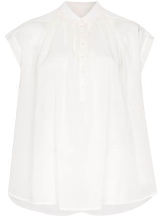 Nili Lotan Camicia smanicata plissettata - Bianco