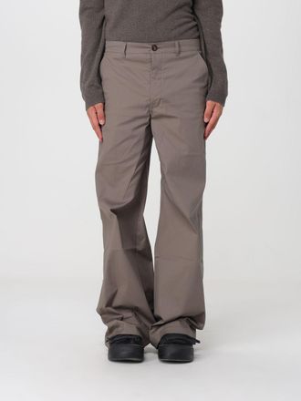 Rick Owens Rust Cotton Wide-Leg Trousers with Elasticated Hem