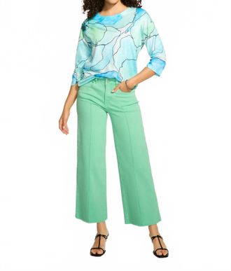 FDJ Womens Olivia Wide Ankle Denim Pants In Patina