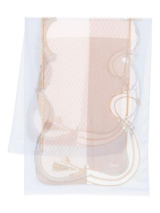 Liu Jo pattern fringed scarf - Neutrals