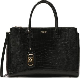 Kazar Elegante zakelijke stijl handtas - Dames - Handtassen - Zwart - ONE Size - Leer - Tassen