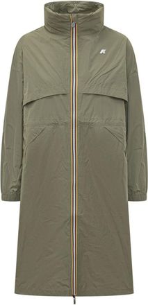 K-Way Green Logo Mock Collar Jacket