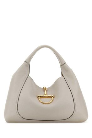 Gucci Light Grey Softbit Large Shoulder Bag