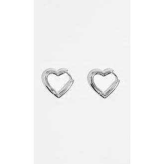 Bimba & Lola Tall Heart Hoop Earrings in Silver at Nordstrom