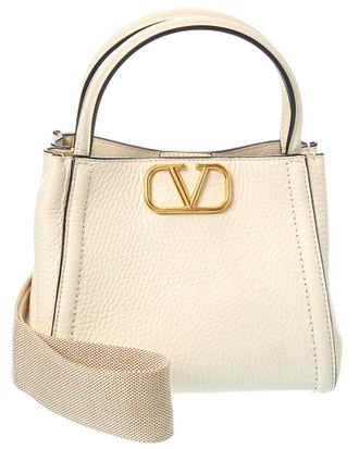 Valentino Vlogo Small Leather Tote