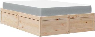 vidaXL Bed with Mattress 120x190 cm Small Double Solid Wood Pine Vidaxl