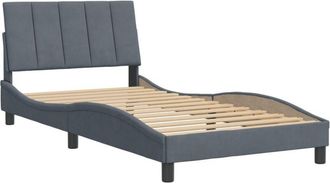 vidaXL Vidaxl - Estructura De Cama Sin Colch&oacute;n Terciopelo Gris Oscuro 100x200cm