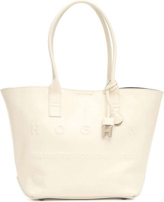Hogan Address Shopping Bag - Dames - Shoppers - Wit - ONE Size - Leer - Tassen