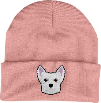 Bang Tidy Clothing West Higland White Terrier Beanie Hat - Dog Lovers Gifts for Women - Winter Hats for Women - Knitted Wooly Ladies Hats - Dog Walking Accessories - Emb