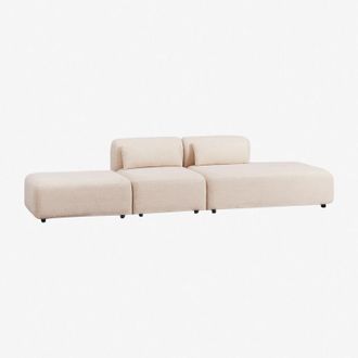 Sklum Divano componibile in 2 pezzi con chaise longue destra e pouf Fogler SKLUM