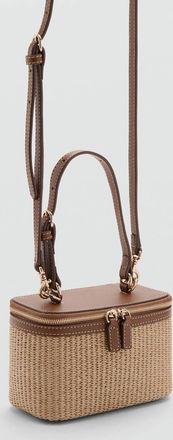 Mango Necessaire fibra naturale zip beige - Donna - Taglia unica - MANGO