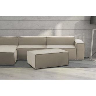 Talamo Italia Talamo Italia - Puff Antonella, Otomana De La Sala De Estar, 100% Made In Italy, Sill&oacute;n Relax En Tela Tapizada, Cm 100x70h43, T&oacute;rtola, Con Embalaje Re