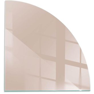Tulup Piastra Per Camino Decorazione Per Pavimento In Vetro Per Camino Per Focolare Moderno per la legna Colore Marrone chiaro 1/4 100x100 cm