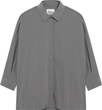Douuod Overhemden, Dames, Grijs, S, Katoen, Geknoopte blouse