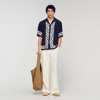 Sandro Loose-fit contrast print shirt
