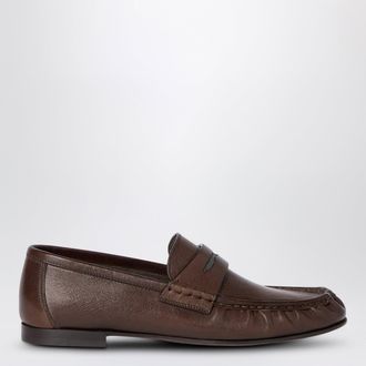 Brunello Cucinelli Brown Penny Loafers in Riding leather