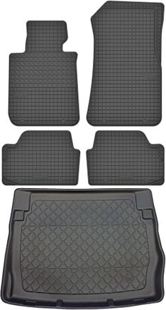 OEM Bmw Serie 1 F20 F21 Hatchback (10/2011-06/2019) - Juego De Alfombrillas De Goma Para Coche + Alfombrilla Para Maletero