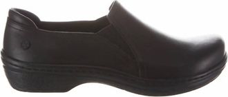 Klogs Womens Moxy Leather Slip-On Work Clogs In Black Full Grain