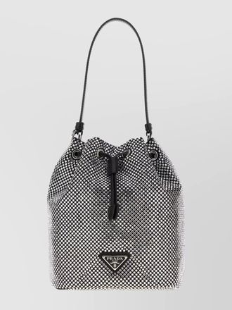Prada satin bucket bag featuring textured surface