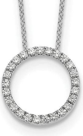 Diamond2Deal 14k White Gold 1/2 Ct Lab Grown Diamond Eternity Pendant Necklace 18 Clarity VS, Color D-E