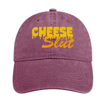 Generic Cheese Slut Funny Baseball Cap Cotton Denim Vintage Adjustable Sun Visor Dad Hat for Women Men