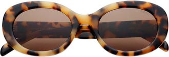 Freyrs Eyewear Aria Oval Sunglasses in Milky Tortoise at Nordstrom