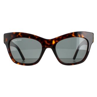 Balenciaga Cat Eye Dames Dark Havana en Gold Green Grijs BB0132S