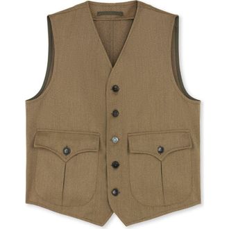 Fortela Donald Twill Cotton Gilet in Green at Nordstrom, Size 50 Eu