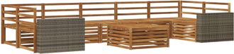 vidaXL Conjunto De Sof&aacute;s De Exterior 8 Uds. Natural Vidaxl