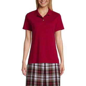 Lands End School Uniform Short Sleeve Feminine Fit Interlock Polo Shirt in Garnet at Nordstrom, Size Xx-Small