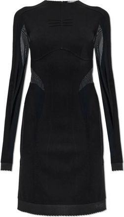 The Attico Fitted Dress with Transparent Inserts - Dames - Korte kleedjes - Zwart - S - Kleedjes