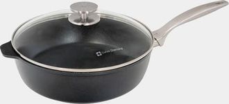 Swiss Diamond CHD Nonstick Saute Pan with Glass Lid, 3.8 qt in Black at Nordstrom
