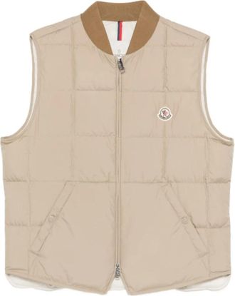 Moncler Elberton Gilet - Heren - Bodywarmers - Beige - 2XL - Polyester - Jassen