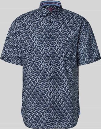 Christian Berg Regular Fit Freizeithemd mit Button-Down-Kragen in Dunkelblau, Gr&ouml;&szlig;e XXL