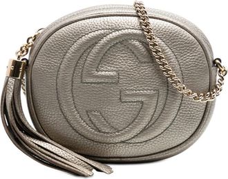 Gucci Pre-owned Gucci Mini Metallic Pebbled Calfskin Soho Chain Crossbody Ladies 353965 498879