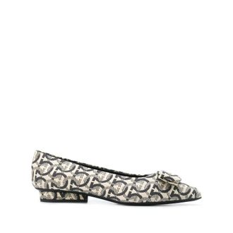 Ferragamo Ferragamo Womens Beige Ballerinas Flats