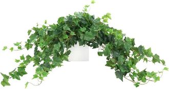 Creative Displays Inc. Handmade Faux English Ivy In Square Fiberstone Pot