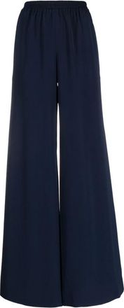 Gianluca Capannolo Wide Broeken - Dames - Wijde Broeken - Blauw - L - Satijn - Broeken