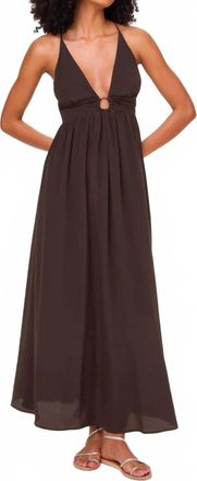 Heidi Klein Womens Coco Palm Silk Maxi Dress In Brown