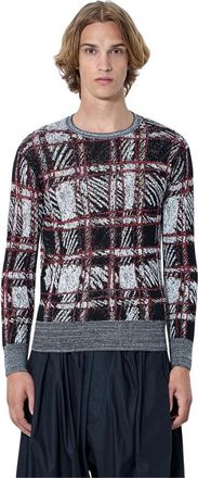 Vivienne Westwood Trui met knoopsluiting en ribbelstructuur - Heren - Ronde hals truien - Veelkleurig - L - Truien & Vesten