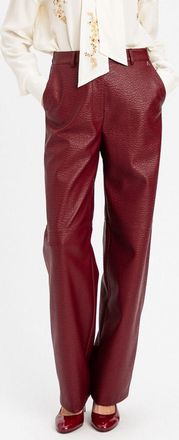 Twin-Set Pantaloni wide leg in pelle sintetica a vita alta