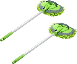 OEM Fregona 2 En 1 Para Lavado De Autos Con Mango Largo, Extensor Y Cepillo Para Polvo De Microfibra Y Chenilla De 24 A 46 Pulgadas
