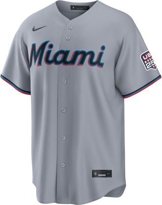 Nike Kyle Stowers Miami Marlins USA 250 Nike Mens MLB Stadium Jersey in Grey | RE260MI4AJU-HSL