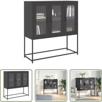 vidaXL Credenza nera - Credenza Nera 100,5x39x107 cm in Acciaio Laminato a Freddo
